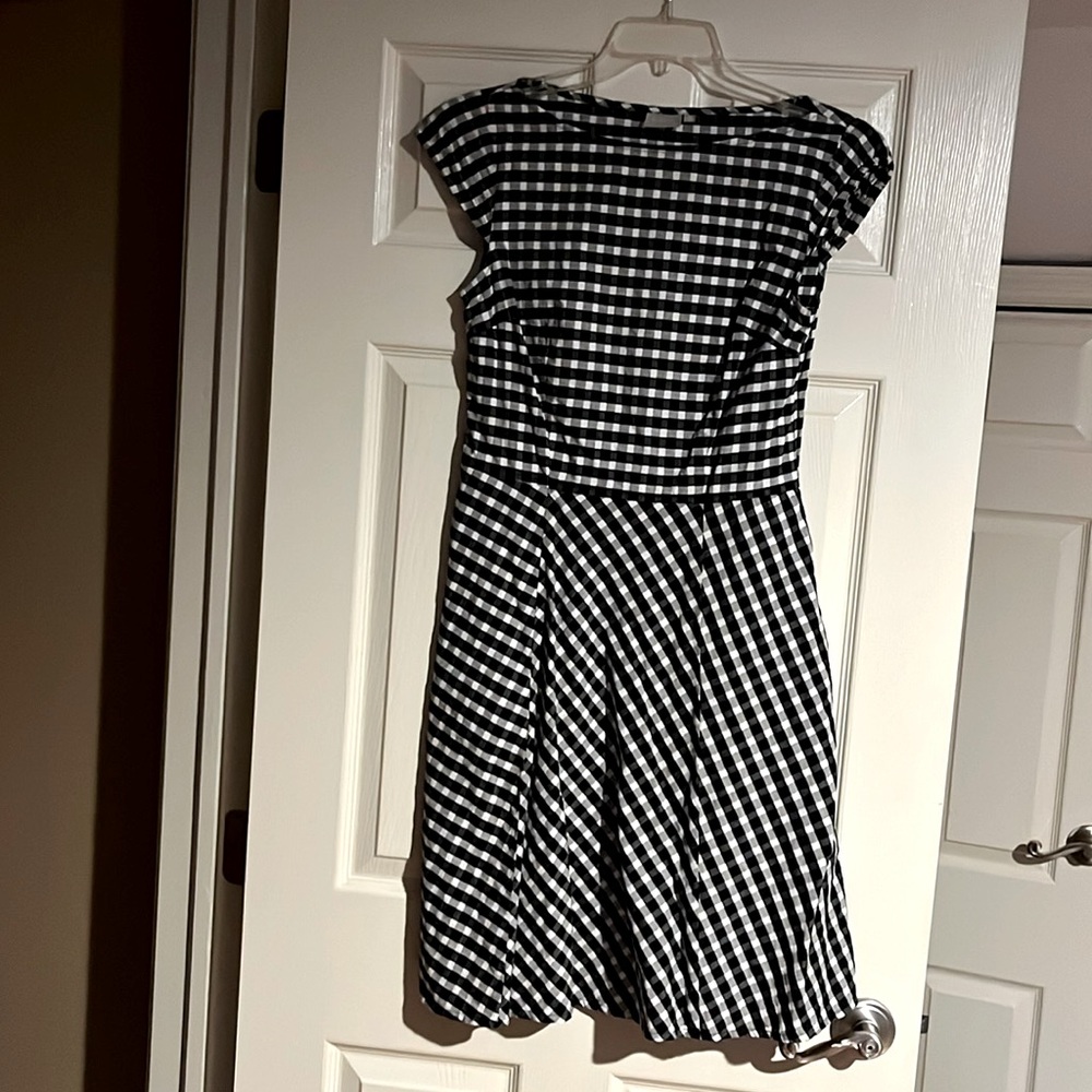 Stylish gingham dress.